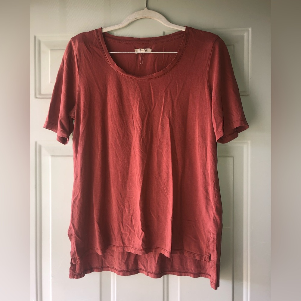 Madewell rust scoop neck tee size S